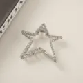Elegant silver metallic star-shaped hair claw clip with textured finish for women's hairstyle - Bulk Packaging / Silver Stars