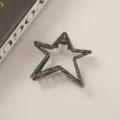 Gunmetal textured star-shaped hair claw clip for women's hairstyle - Gun Black Star