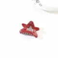Elegant glossy dark red star-shaped hair claw clip for festive winter hairstyles - Star (25-330) / 4.5cm / Loose / Burgundy