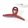 Elegant wine red glossy hair claw clip with twisted design for women's hair styling - Cross Style (25-330) / 13cm / Loose / Burgundy