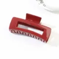 Elegant deep red glossy hair claw clip for bun styling and autumn winter hair accessories - Rectangle (25-330) / 10.5cm / Loose / Burgundy