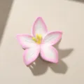 Pince à cheveux fleur de frangipanier rose élégante avec pétales en dégradé de couleur - Rose Blanc Dégradé (8cm)
