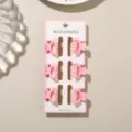6-piece set of 2.5cm mini pink patterned hair claw clips for stylish side styling - 6 Pieces/Pack / Glossy Pale Pink