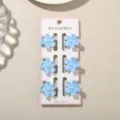 6-delige set van 2,5 cm lichtblauwe bloem mini haarklemmen voor een schattige haarstijl - Parelmoer Lichtblauw