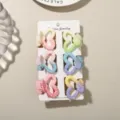 Lot de 6 pinces à cheveux douces en forme de cœur dégradé de 4,5 cm pour filles - Lot de 6 avec carte / Couleurs Mélangées Style A (26-134)