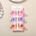 6-delige set van 4cm gradiënt holle frangipani bloem haarclips voor zomerse kapsels en haar - 6 Stuks/Verpakking / Gemengde Kleur C