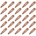 Set mit 25 braunen matten Tropfen-Haarspangen minimalistische BB-Spangen für Damen - 25 Stück/Packung / Rotbraun