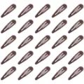 Set mit 25 dunkelbraunen Metall-Haarspangen in Tropfenform für Damen-Haarstyling - 25 Stück/Packung / Dunkelbraun