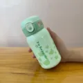 Botella de agua de acero inoxidable aislada verde menta de 350ml con oso de dibujos - 350ml / Oso Verde