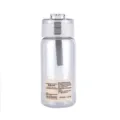 Große minimalistische durchsichtige Plastikwasserflasche mit weißem Deckel - 550ml / Weiß