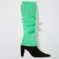 Neon gruene gestrickte Beinwaermer warme Winter Slouch Socken modische Stiefelhuellen. - Einheitsgröße / Fluoreszierendes Grün
