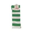 Calze lunghe a righe verdi e bianche sopra il ginocchio in cotone taglia XL donna - XL / Righe Larghe Verdi e Bianche