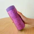 Violetter tragbarer Isolierbecher aus reinem Titan mit einzigartigem Eismuster-Design - 400ml / Eisblumen Lila