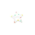 Incantevole fermaglio BB a stella bianca con pois colorati per l'acconciatura quotidiana - Stella a Cinque Punte (3.2CM) / 1 Pezzo / Bianco a Pois