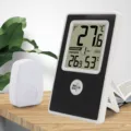 Thermomètre hygromètre numérique sans fil pour intérieur et extérieur avec capteur distant - Noir