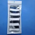 Black and white striped over-the-knee socks for women, fashionable long knit hosiery in bag. - One Size / Black and White Wide Stripes