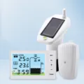 Indicateur de Niveau d'Eau à Ultrasons Solaire Moniteur de Réservoir avec Récepteur - TS-FT001 émetteur avec panneau solaire et batterie rechargeable, avec boîtier de commande de pompe à eau
