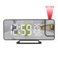 Réveil numérique à projection LED moderne avec grand écran miroir, température et humidité. - TS-9210 (Heure, projection, temp/humidité et radio)