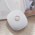 Petit réveil portable blanc avec design d'animal mignon et batterie rechargeable pour étudiants. - Blanc