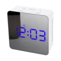 Multifunctional LED mirror digital alarm clock with clear blue time display for desktop. - TS-S70-B Square Blue Light