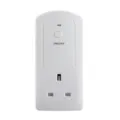 White UK standard smart timer socket plug with manual switch button and 3250W power. - British Style Label