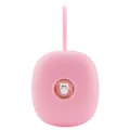 Pink portable digital alarm clock with cute cat button and silicone strap for daily use. - Pink