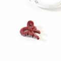 Eleganter dunkelroter Haarklammer mit Schleife und glänzendem Finish, koreanischer Haarschmuck - Fliege (25-330)