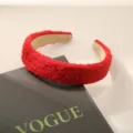 Elegante diadema acolchada de tweed rojo vintage con estilo de calavera alta para mujer - Estilo G (Patrón de Cuadros) / Rojo