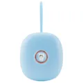 Portable blue mini digital vibration alarm clock with cute cat button and hanging strap - Lake Blue