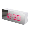 LED Digital Mirror Alarm Clock Multifunctional Desktop Electronic Clock with LED Display - TS-S69-R Rectangular, White Shell, Red Light