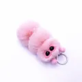 Adorable pink plush caterpillar keychain candy-colored cartoon bag pendant accessory - Single OPP Bag Packaging / Pink