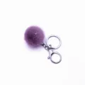 Soft fluffy purple plush pom pom keychain cute furry ball handbag charm pendant decoration - Single OPP Bag Packaging / Leather Purple
