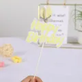 Yellow glitter bunny ears Happy Birthday cake topper for cute girlish party decorations - Yellow