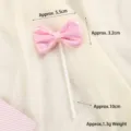 Prachtige roze satijnen strik taarttopper met afmetingen van 5.5cm en gewicht 1.3g - 3D Strik Topper / Dieproze
