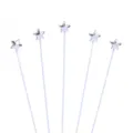 Silver metallic star cake toppers for birthday party decoration - Mini Silver Star Pack of 5