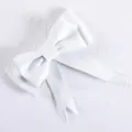 Grande fiocco in tessuto bianco per decorazione torta in stile nordico per compleanni - Bianco