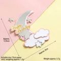 Topper per torta Happy Birthday con luna e stelle glitterate in rosa e argento - Grande Luna e Nuvola Creativa a Triplo Strato (Rosa)