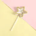 Topper per torta a stella con bordo dorato e paillettes per decorazioni di compleanno - Stella Brillantinata - Oro