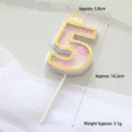 Pink sequin number 5 cake topper with crown for birthday party decor - Number 5 / Pink