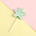 Decorazione per torta a forma di stella verde scintillante con paillettes per feste - Stella Brillantinata - Verde