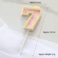 Pink glitter number 7 cake topper with gold crown for birthday party decorations - Number 7 / Pink