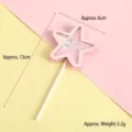 Handmade pink glitter star cake topper decoration, 6cm width, 13cm length, weight 3.2g - Glitter Star - Pink