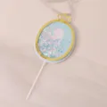 Creative light blue sequin cake topper with golden crown for birthday party decorations - Number 0 / Blue