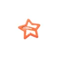 Fermaglio per capelli BB a forma di stella arancione lucido, accessorio per capelli minimal - Stella a Cinque Punte (3.2CM) / 1 Pezzo / Arancione