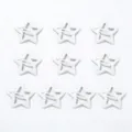 Set di 10 fermagli per capelli in metallo bianco a forma di stella per acconciature moda. - Stella a Cinque Punte (3.2CM) / Confezione da 10 / Bianco