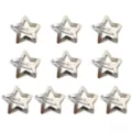 Set di 10 fermagli per capelli a forma di stella in metallo argento per donne e ragazze - Stella a Cinque Punte (4.2CM) / Confezione da 10 / Argento