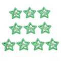 Set di 10 fermagli per capelli a forma di stella verde per ragazze e donne - Stella a Cinque Punte (3.2CM) / Confezione da 10 / Verde