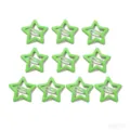Set di 10 mollette per capelli a forma di stella in metallo verde lime per moda - Stella a Cinque Punte (3.2CM) / Confezione da 10 / verde-giallo