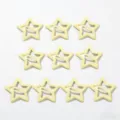 Set di 10 fermagli per capelli a stella giallo crema per frangia e styling laterale - Stella a Cinque Punte (3.2CM) / Confezione da 10 / Giallo chiaro