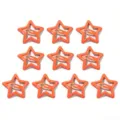 Set di 10 mollette per capelli in metallo a forma di stella arancione per acconciature - Stella a Cinque Punte (3.2CM) / Confezione da 10 / Arancione